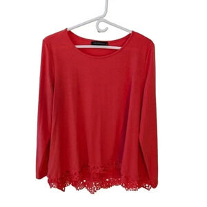 ZANZEA Women Casual Crochet Lace Patchwork Irregular Solid Color Top SZ M